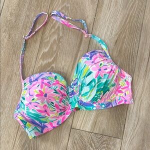 Lily Pulitzer Floral Bikini Top 36 DD underwire